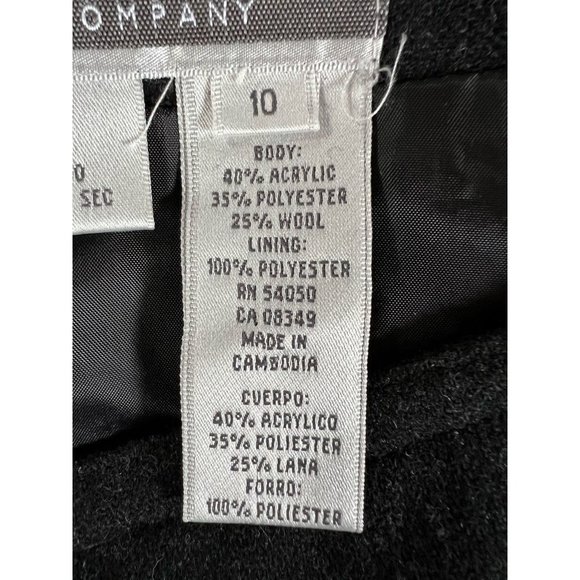 Nine & Co Womens Wrap Skirt Black Gray Chevron Long Maxi Fringe Wool Blend 10 - Picture 12 of 12